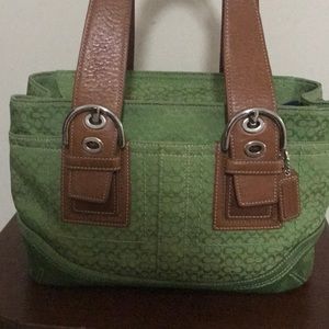 RARE! Kelly Green Coach bag with suede bottom